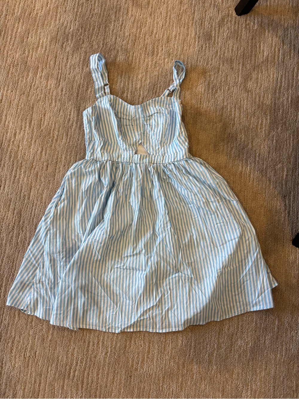 Hot Topic Light Blue & White Striped Kids Sundress
